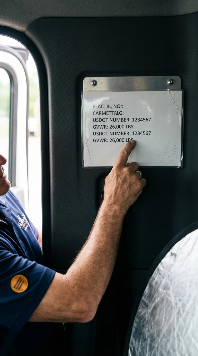USDOT licensing placard verification in Le Grand